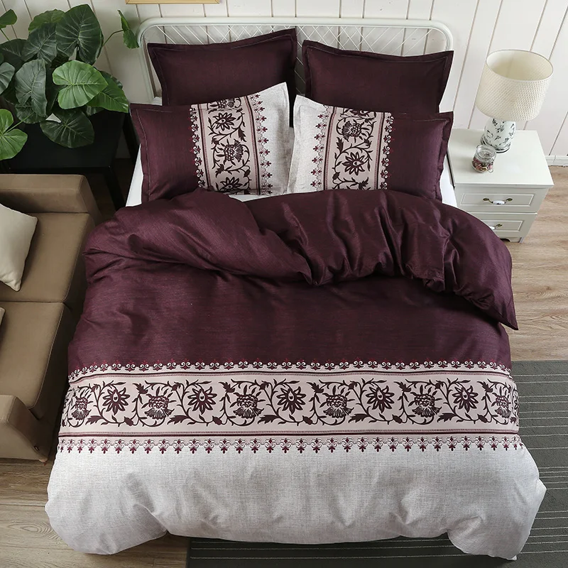 Simple Luxury King Size Bedding Sets Floral Jacquard Printed Bed 