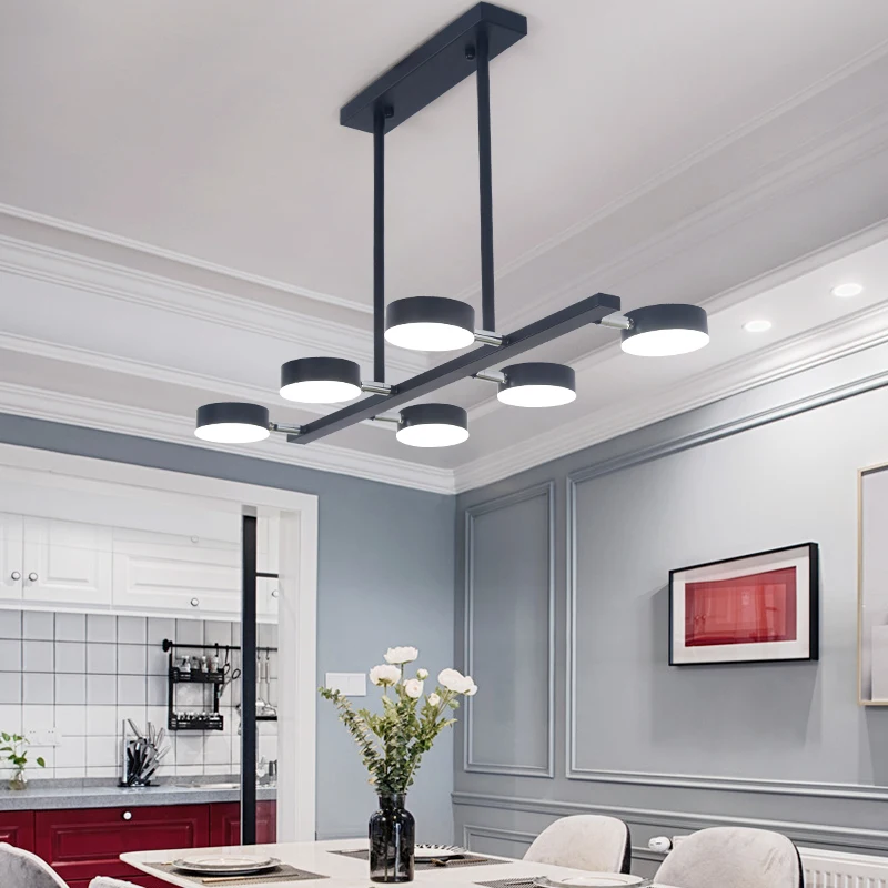 Modern Dining Room Pendant Lamp Black Interior Lighting Fixtures Led Chandelier For Kitchen Office Table Loft Home Decoration |