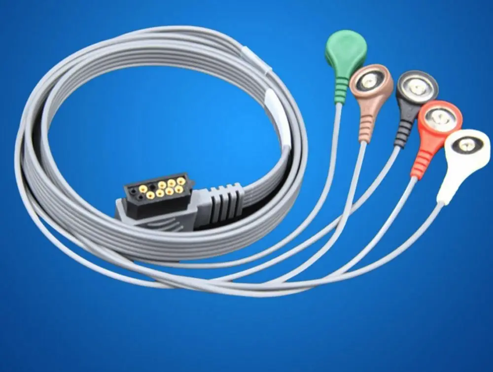 

Оригинальный M4725A ECG кабель 5 выводов AHA пять выводов Holter lead Wire-Old Version