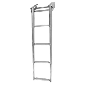 

Telescopic ladder/retractable 4-stage, gray steps 040106gt