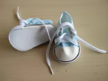 Zapatos de muñeca de 43 cm para bebé, zapatillas de tela vaquera de 7cm de encaje manchado, zapatos para muñeca americana, aptos para muñeca rusa hecha a mano