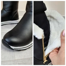 Ankle-Boots Plush Girls Boys Winter Flat Zipper ISSIENA Down with PU Snow Snow