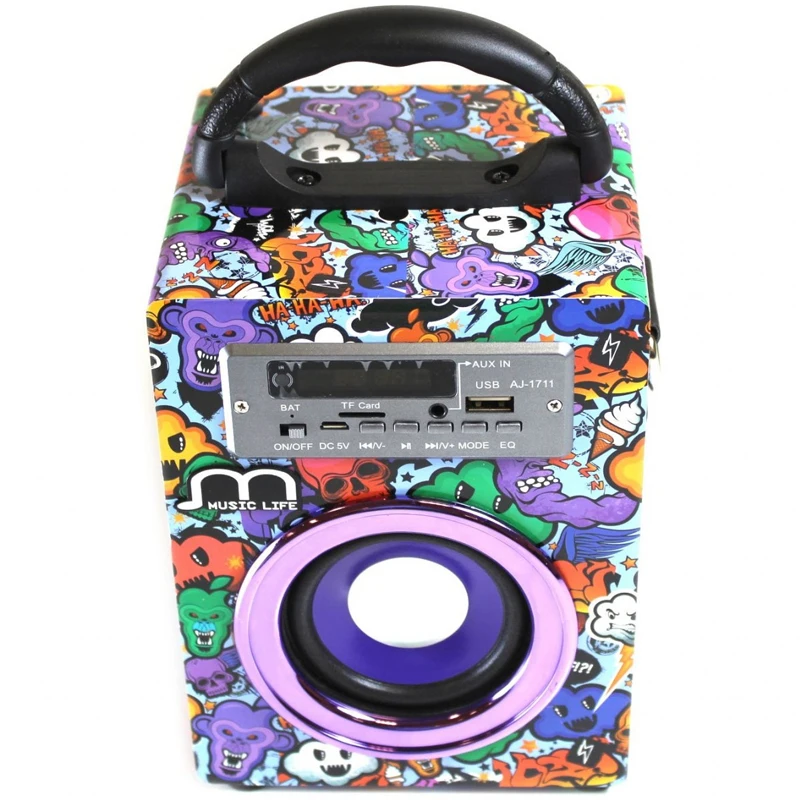 Wireless Bluetooth Speaker Portable with FM Radio USB TF Card Remote Rechargeable Battery