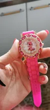 UTHAI-Reloj de pulsera CQ19 para niños, relojes de cuarzo para niñas, caballo de la bestia de dibujos animados, regalo de correa de silicona, rojo rosa