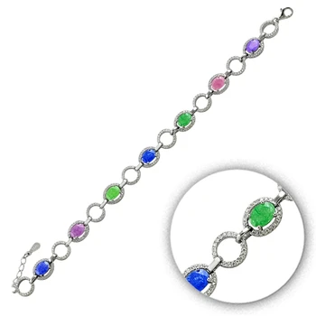 

KUTAYDAN 925 Sterling Silver Zircon Stone Bracelet
