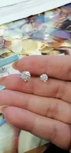 Promoción 925 de moda de plata esterlina U doblar pendiente Shambhala brillante ladiesstud joyería pendientes de alergia libre al por mayor