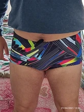 Azul Flor de impresión de los hombres nadar breve Bikini Gay baño impermeable bañador de natación surf playa pantalón Sexy traje de pantalones cortos