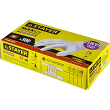 Перчатки экстратонкие STAYER XL, виниловые экстратонкие, 100 шт. 11207-XL