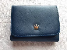 Cartera pequeña con broche para mujer, monedero pequeño, billetera de corona para tarjeta de mujer, Mini bolso de mano