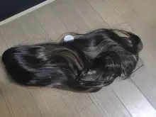 Pequeña LANA sintético Ombre negro marrón de oro con pelucas con reflejos largo ondulado resistente al calor de la parte media Cosplay pelucas para mujeres