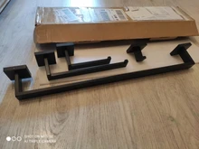 Robe Hook Paper-Holder Towel Rail-Bar-Rack Bar-Shelf Bathroom-Hardware-Set Tissue Black