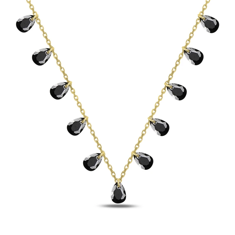 

Silver 925 Sterling Dangle Drop Zircon Stone Necklace