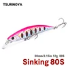 TSURINOYA 3.15in Sinking Minnow 12g 80mm Fishing Lure DW96 Large Trout Pike Rockfish Hard Bait Wobbler Crankbait Bass Jerkbait ► Photo 1/6