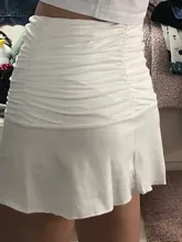 Minifalda de los 90 para mujer, ropa de playa a la moda Y2K, accesorio blanco, faldas plisadas Harajuku, de cintura alta, para verano