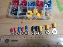 Kit de Terminal de anillo (102 Uds. 10 tipos RV) Juego de conector de engarce eléctrico con caja, cable de cobre aislado cable Pin End Butt