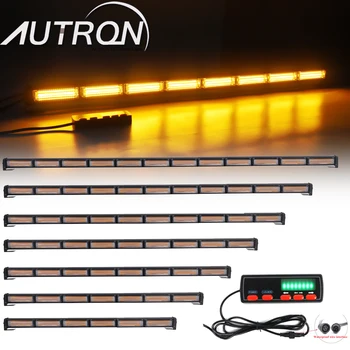 

26" to 53" COB LED Traffic Adviser Emergency Warning Truck Amber Strobe Light Bar For Vehicle Truck Wrecker