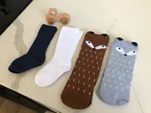 Calcetines de bebé niños recién nacidos bebé niñas hasta la rodilla Calcetines Niño niña sólido de rayas de algodón liso calcetín largo para 0-3 años, los niños