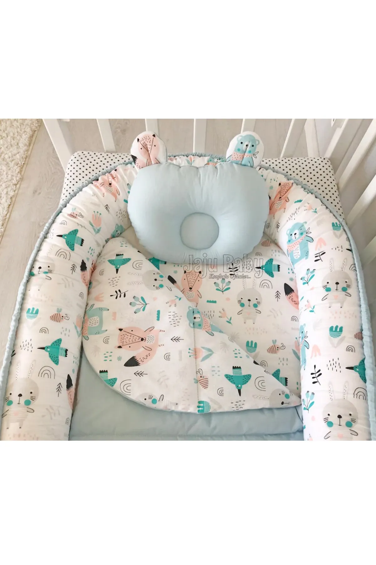 Jaju Baby Handmade, Cute Animals Design Lux Orthopedic Babynest Baby Bedding Portable Crib Travel Bed Newborn Mother Side Bed 4 Ud543f31dcc794e23a35fcbd277c462b6f