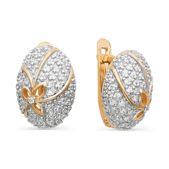

10-01657 mink gold 585 sterling silver earrings
