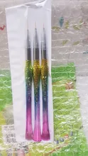 3 unids/set delineador para decoración de uñas pintura bolígrafo 3D consejos de acrílico DIY pinceles para Gel UV Kit de dibujo de línea de diseño francés de herramienta de la manicura