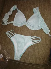 Swimwear Women Biquinis Sexy Bikini Beach-Wear Ruffles Push-Up Feminino Female Mujer