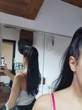 HAIRRO-coleta larga y Lisa para cola de caballo, horquillas, extensión de cabello sintético