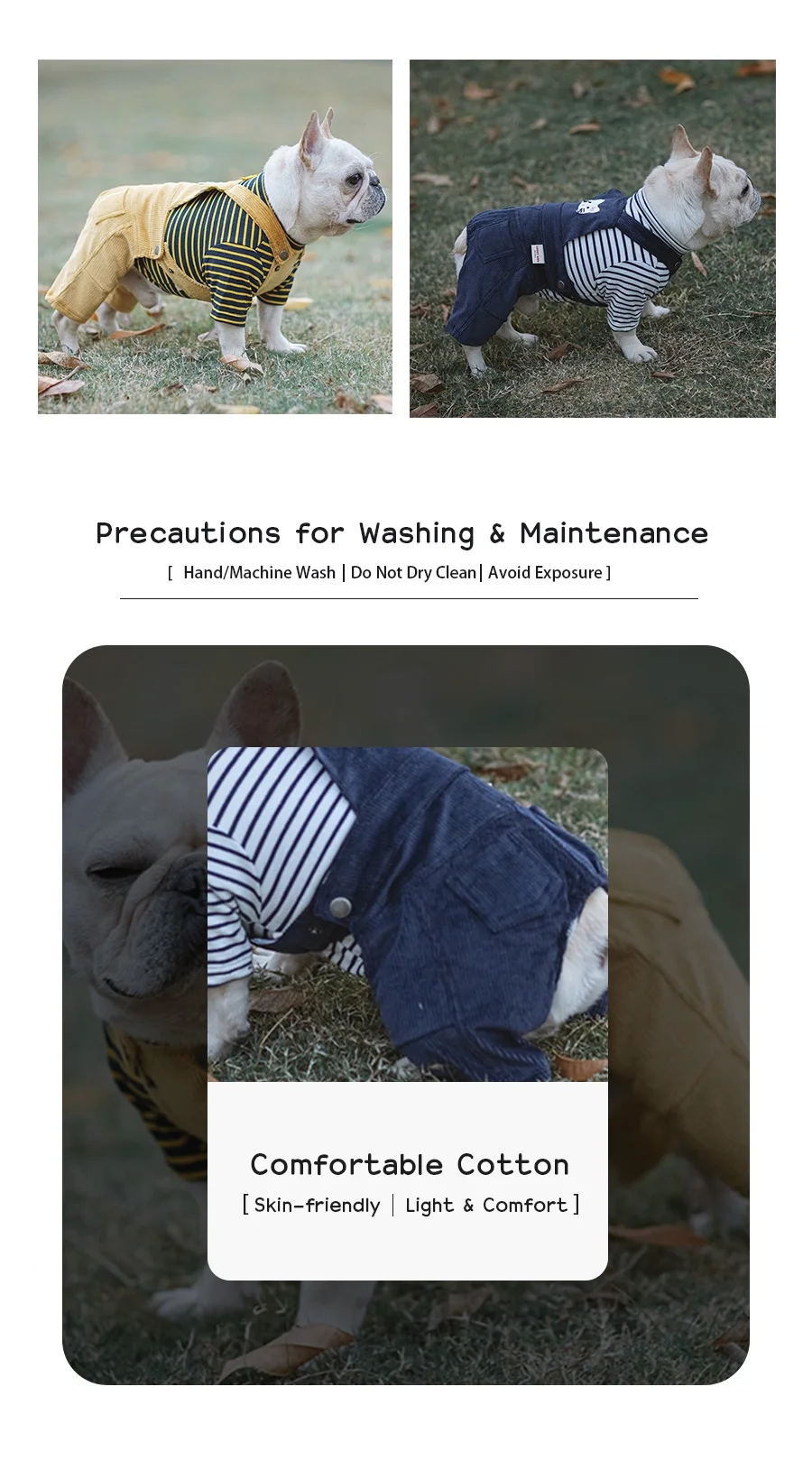 Dog Jumpsuits with Striped | Jumpsuits for Small and Medium Dog | Warm Clothing for Dog