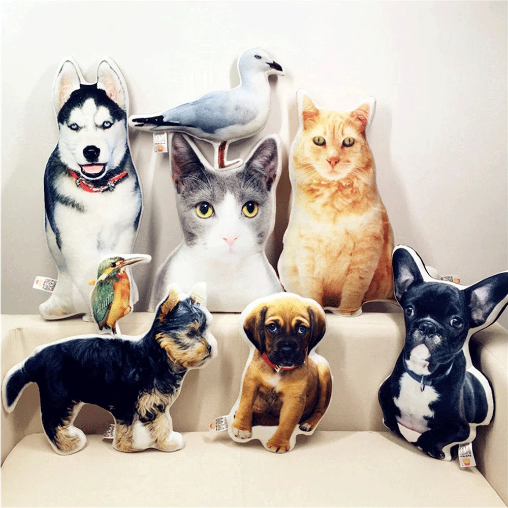 Personalized Photo DIY Pet Cushion Toys Dolls Stuffed Animal Sofa Car Decorative Pillow Custom Dog Cat Picture Hold Pillow Gift