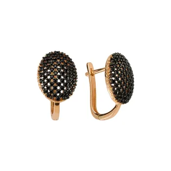 

Black Cubic Zirconia Roz Gold Earrings 05-240-14KP3365