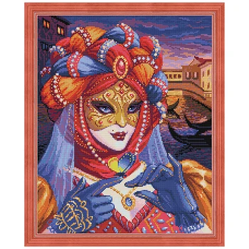 

Аж-1586 painting with rhinestones 'венецианская Dama' 40x50 cm