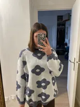 Suéteres de moda para mujer, jerséis de flores para invierno