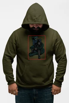 

Angemiel Wear Snake And Coolest Skeleton Green Men 'S Hooded Sweatshirt