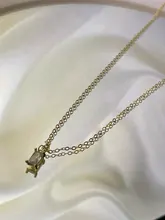 Colgante de plata de ley 925 con diamantes cuadrados pequeños para mujer, collar de oro de 14k, cadena de clavícula Simple brillante para mujer