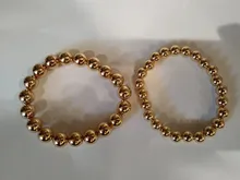 Elastic Bracelet Jewelry Gift Natural-Bead Gold-Color Stretchable Women Ccb-Ball Teen