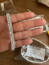 Pulsera para tobillo con diamantes de imitación, brazalete de cristal joyería, Color plata, elástica, 1/2/3/2021 filas, 4/5