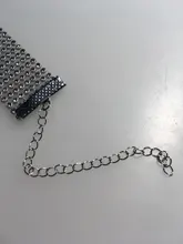 Joyería de moda Punk Hip Hop para hombre y mujer, Gargantilla de malla con elementos para el cuello, Collar con broche de langosta de cristal con incrustaciones de diamantes de imitación