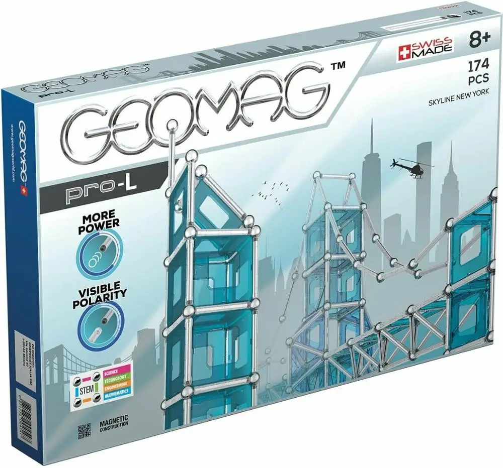 SWISS Magnetic Blocks 3D GEOMAG Pro-L Skyline  Construction Set Educational Toy 