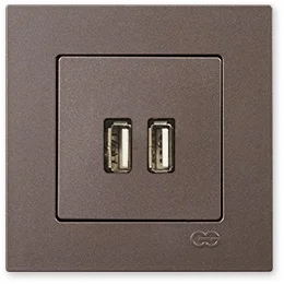 

PnpnElectrıc Gns Eqona Metallic Mocha USB Charge Socket with 2 Outputs 5V 2.1A USB Charger 2 Outlets 5V 2.1A