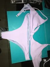 Ribbed Swimsuit Bikini-Set Female Bandeau White Women Sexy Solid New