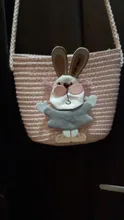 Bolso para niños, bandolera de paja de conejo con dibujos animados, monedero de moneda de llaves para niños, Mini bolso de hombro de princesa