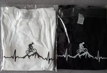 REM-Camiseta de manga corta personalizada para hombre, camiseta divertida con latido del corazón para bicicleta de montaña, de talla grande, a la moda, de algodón familiar