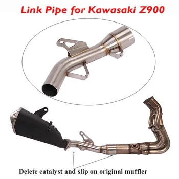

Z900 Slip on Motorcycle Exhaust System Connector Pipe Middle Mid Link Tube Replace Catalyst Exhaust Pipe for Kawasaki Z900