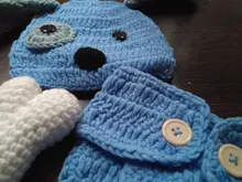 Traje de punto de ganchillo para recién nacido, accesorios para fotografía