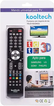 

KOOLTECH UNIVERSAL PATA TV controller fit for SAMSUNG , LG, SONY, PHILIPS, pre-installed codes