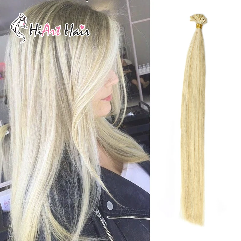 

HiArt 0.8g/pc Flat Tip Hair Extension In Human Remy Hair Extension Salon Piano Color Fusion Hair Double Drawn Fusion 18"20"22"