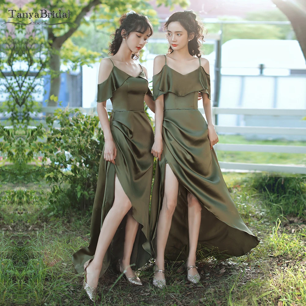 Martini Olive Silk Satin Bridesmaid ...