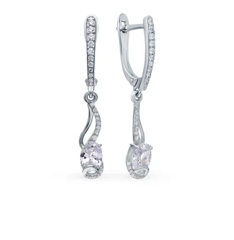 

Silver earrings with cubic zirconia sunlight sample 925