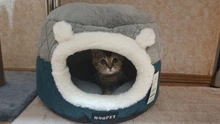 Bed Kennel Cat-House Hoopet Cave Home Dog-Puppy Warm for Teddy