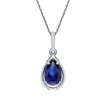 

Silver Pendant with sapphires synthetic sunlight sample 925