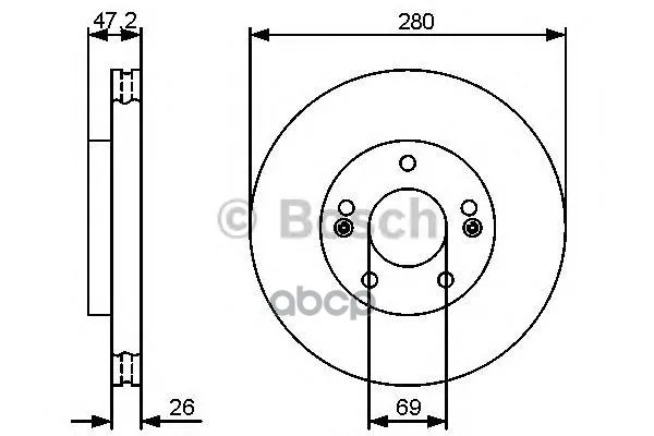 Диск Тормозной Hyundai: I30 07-, I30 Cw 08- Kia: Cee'D 06-, Cee'D 07-, Pro Cee'D 08- Bosch арт. 0986479460